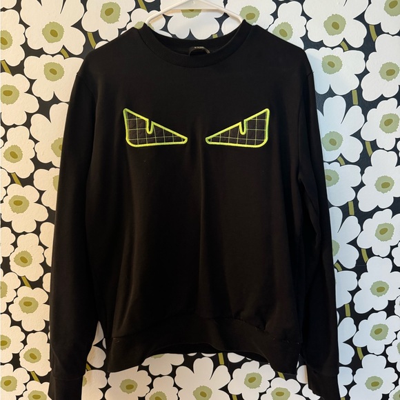 Fendi Black Sweater with Neon Monster